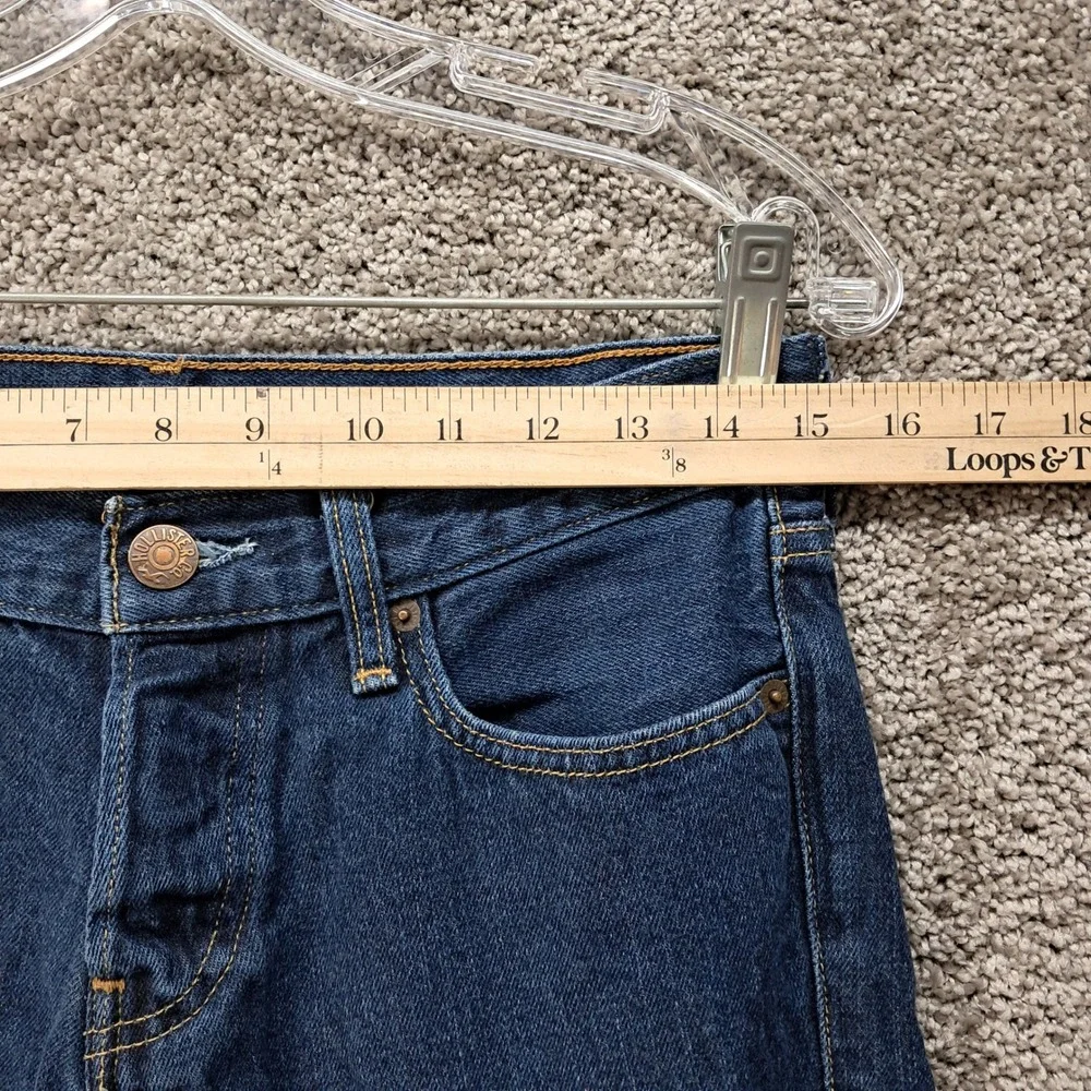 Hollister Mens Dark Wash Button Fly 100% Cotton Jeans W30 L30 Blue